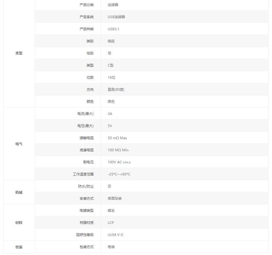 HANBO(汉博)TYPE C母座16PIN板上7.35  MC-107D