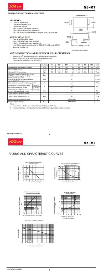Slkor(萨科微) 通用二极管 M7